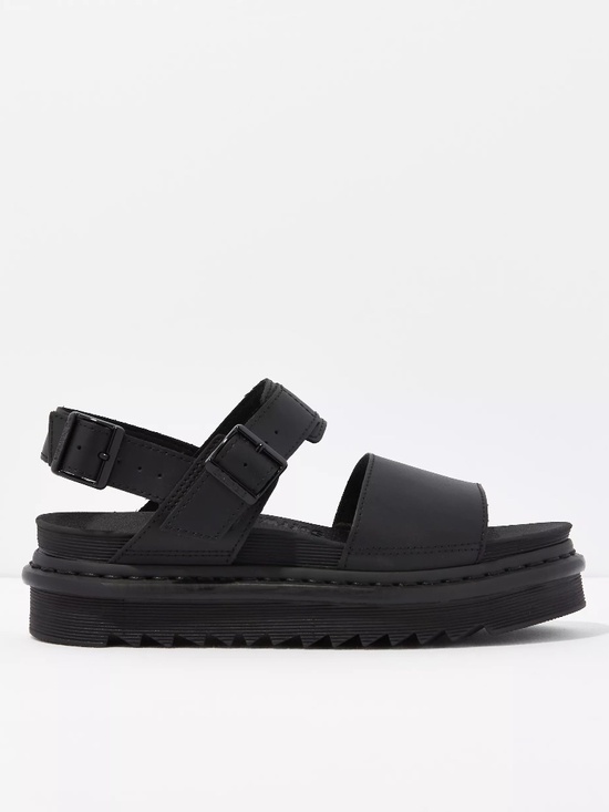 Dr. Martens Shoes - NWT Dr Martens Voss Hydro Black Leather Strap Platform Sandals Size 9 New In Box